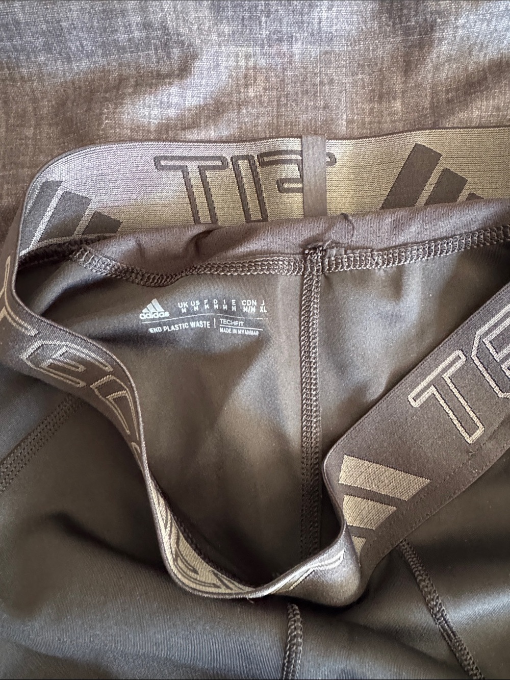 adidas Black Techfit Logo Elastic Waist